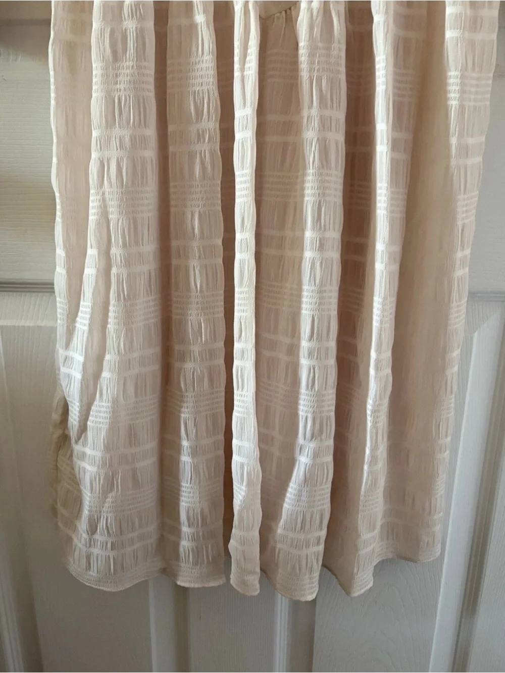 Coach Cream Plaid Long Sleeves Yoke Dress Size 0 NWT